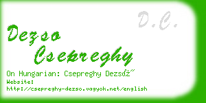 dezso csepreghy business card